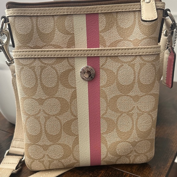 Coach Tan and Pink Crossbody Bag - Picture 1 of 1